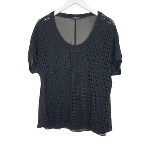 Torrid Black Knit/Sheer Top Size 1